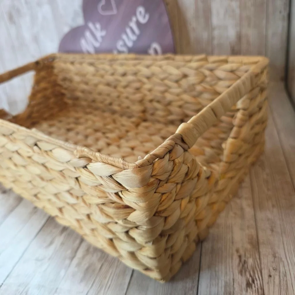 Beige Woven Storage Basket